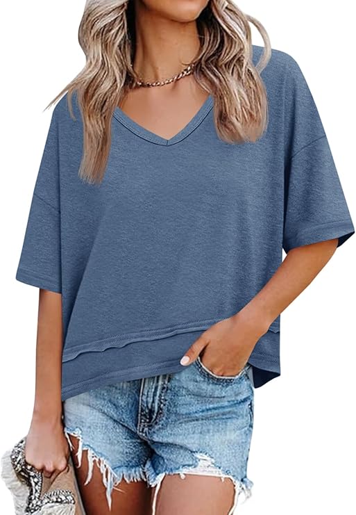 Womens Summer V Neck T Shirts